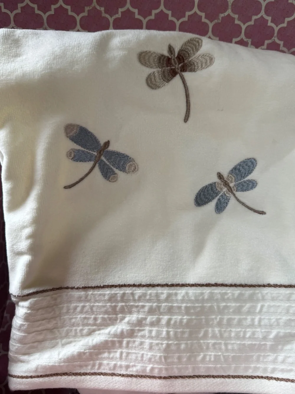 Gift Bx DRAGONFLY Bathroom Decor Set Towel, Shower Curtain, Hooks Soap Dispenser